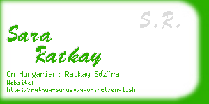 sara ratkay business card